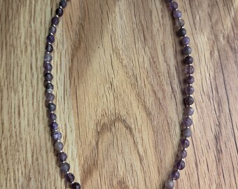 Amethyst Faceted Natural Gemstone Sterling Silver Necklace