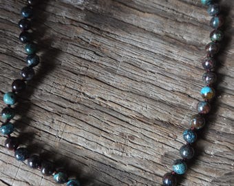 CHRYSOCOLLA Chakra Necklace All Natural Semi-Precious Stones Healing Metaphysical