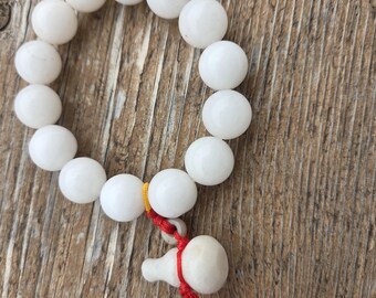 WHITE JADE Green Chakra Stretch Bracelet All Natural Semi-Precious Stones Healing Metaphysical