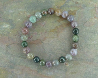 FANCY JASPER Chakra Stretch Bracelet All Natural Semi-Precious Stones Healing Metaphysical