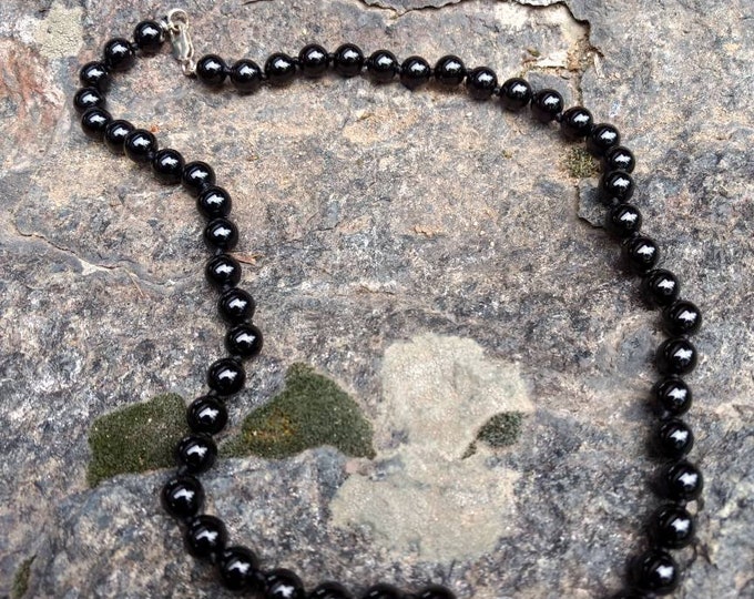 BLACK ONYX Chakra Necklace All Natural Semi-Precious Stones Healing Metaphysical