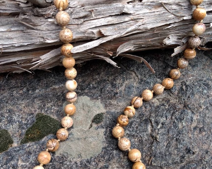 PICTURE JASPER Chakra Necklace All Natural Semi-Precious Stones Healing Metaphysical