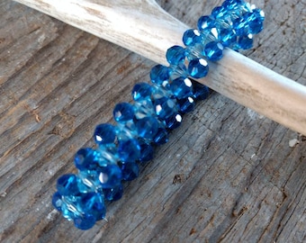 Swarovski Crystal Woven Bracelet Sterling Silver - Blues