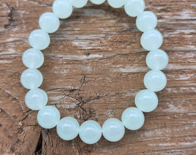 BLUE CHALCEDONY Chakra Stretch Bracelet All Natural Semi-Precious Stones Healing Metaphysical