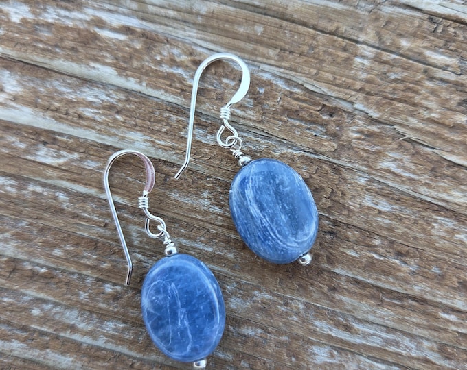 KYANITE Gemstone Earrings Sterling Silver Natural Stone