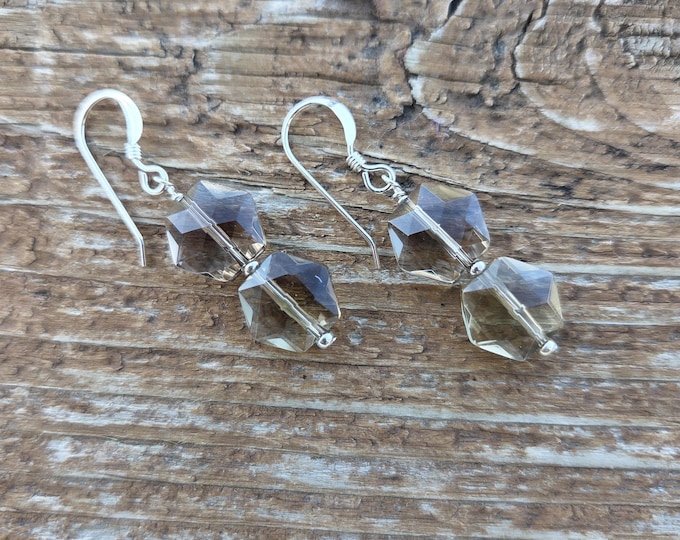 SMOKY QUARTZ Gemstone Earrings Sterling Silver Natural Stone