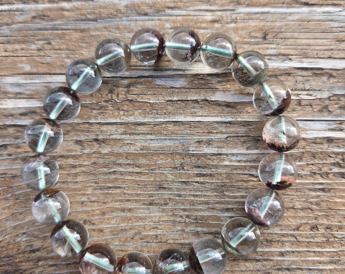 LODITE QUARTZ Chakra Stretch Bracelet All Natural Semi-Precious Stones Healing Metaphysical
