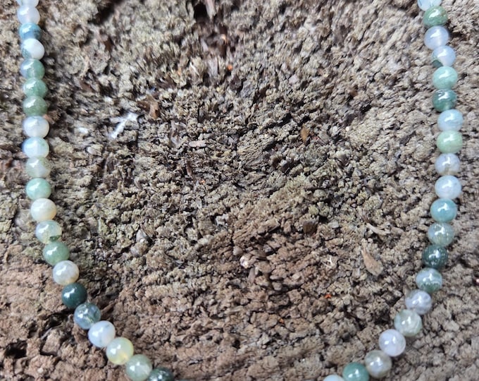 MOSS AGATE Small Beaded NECKLACE