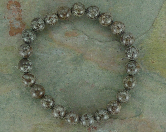 BUFFALO JASPER Chakra Stretch Bracelet All Natural Semi-Precious Stones Healing Metaphysical