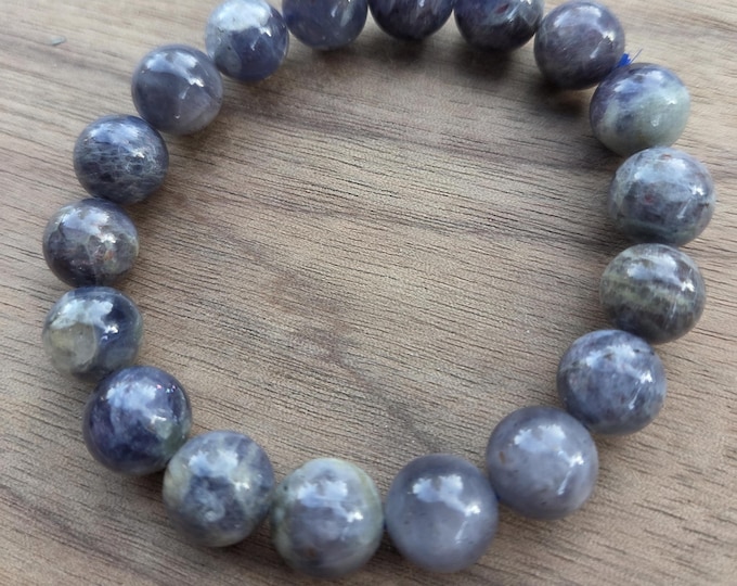 BLUE AMETHYST Chakra Stretch Bracelet All Natural Semi-Precious Stones Healing Metaphysical