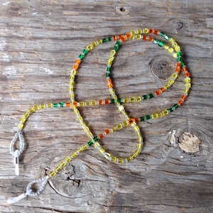 SALE: Pretty Colorful CHOOSE Color Silver Lined Glass Beads Eyeglass Chain