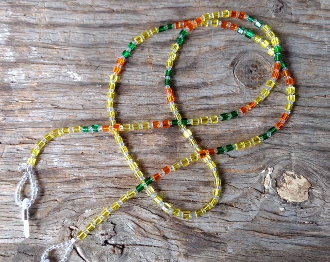 SALE: Pretty Colorful CHOOSE Color Silver Lined Glass Beads Eyeglass Chain
