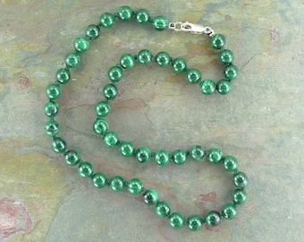 MALACHITE Chakra Necklace All Natural Semi-Precious Stones Healing Metaphysical