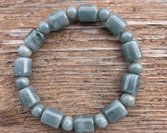 JADE Chakra Stretch Bracelet All Natural Semi-Precious Stones Healing Metaphysical