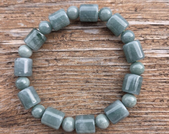 JADE Chakra Stretch Bracelet All Natural Semi-Precious Stones Healing Metaphysical