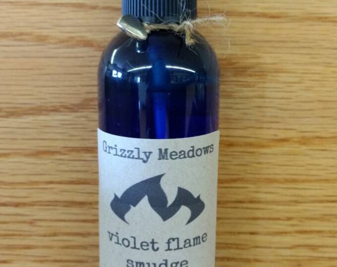 VIOLET FLAME SMUDGE Spray (Floral)- Energy Clearing Mist - Smoke-Free Alternative to Traditional Smudging - Clear Negative Energy