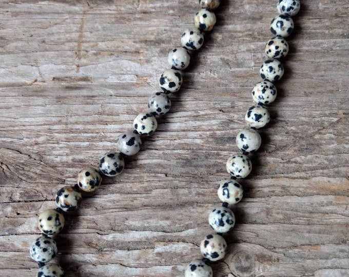 DALMATIAN JASPER Chakra Necklace All Natural Semi-Precious Stones Healing Metaphysical