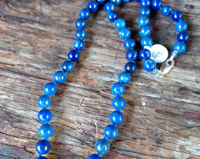 LAPIS LAZULI (Dark) Chakra Necklace All Natural Semi-Precious Stones Healing Metaphysical