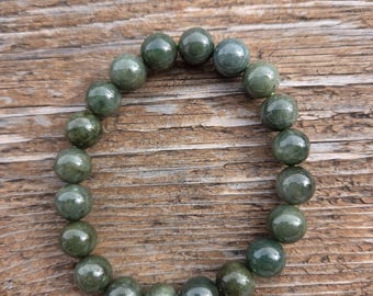 JADE Chakra Stretch Bracelet All Natural Semi-Precious Stones Healing Metaphysical
