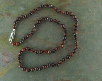 Tiger Eye (Red) Chakra Necklace All Natural Semi-Precious Stones Healing Metaphysical