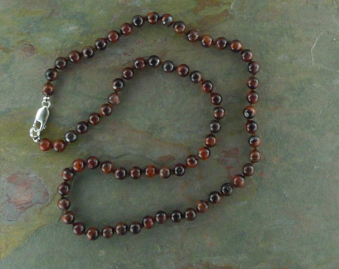 Tiger Eye (Red) Chakra Necklace All Natural Semi-Precious Stones Healing Metaphysical