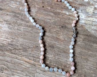 Moonstone (Multi) Chakra Necklace All Natural Semi-Precious Stones Healing Metaphysical