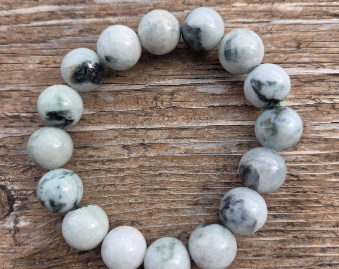 JADE Chakra Stretch Bracelet All Natural Semi-Precious Stones Healing Metaphysical