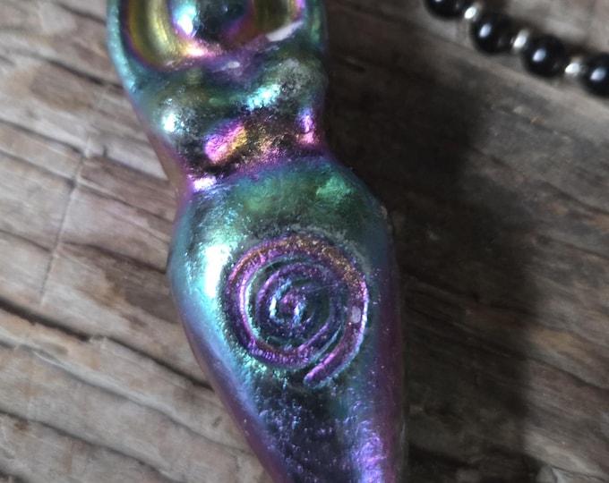 GODDESS Black Onyx, Golden Sheen Obsidian Coated Onyx Sterling Silver Necklace