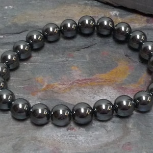 HEMATITE Chakra Stretch Bracelet All Natural Semi-Precious Stones Healing Metaphysical