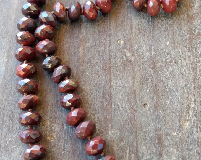 BRECCIATED JASPER Faceted Necklace Choose Length All Natural Semi-Precious Stones Healing Metaphysical