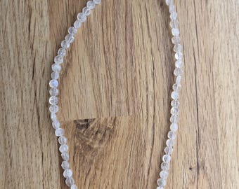 Rainbow Moonstone Faceted Necklace All Natural Semi-Precious Stones Healing Metaphysical