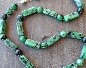 RUBY ZOISITE Sterling Silver Necklace