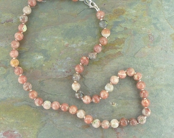 LEPIDOLITE (PINK) Chakra Necklace All Natural Semi-Precious Stones Healing Metaphysical