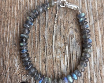 LABRADORITE FLASHY Bracelet All Natural Semi-Precious Stones Healing Metaphysical
