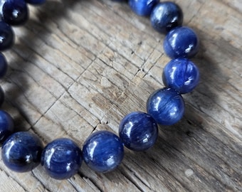 BLUE KYANITE Chakra Stretch Bracelet All Natural Semi-Precious Stones Healing Metaphysical
