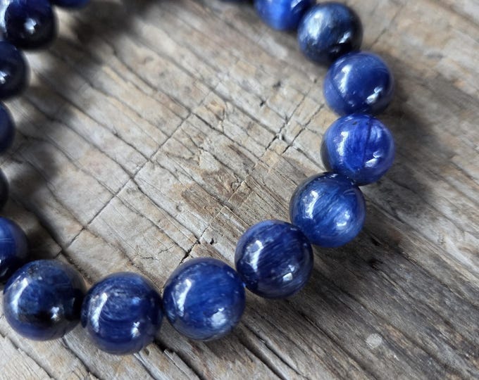 BLUE KYANITE Chakra Stretch Bracelet All Natural Semi-Precious Stones Healing Metaphysical