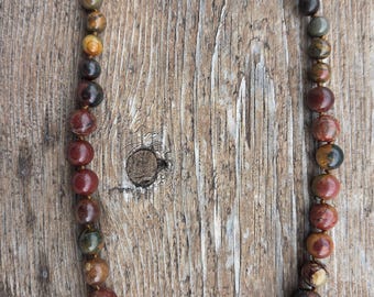SUNSET PICASSO Knotted Beaded Long Sterling Silver Necklace