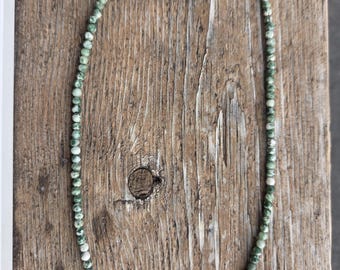 Tree Agate Small Round Bead Necklace All Natural Semi-Precious Stones Healing Metaphysical