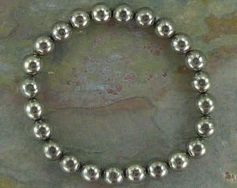 PYRITE Chakra Stretch Bracelet All Natural Semi-Precious Stones Healing Metaphysical