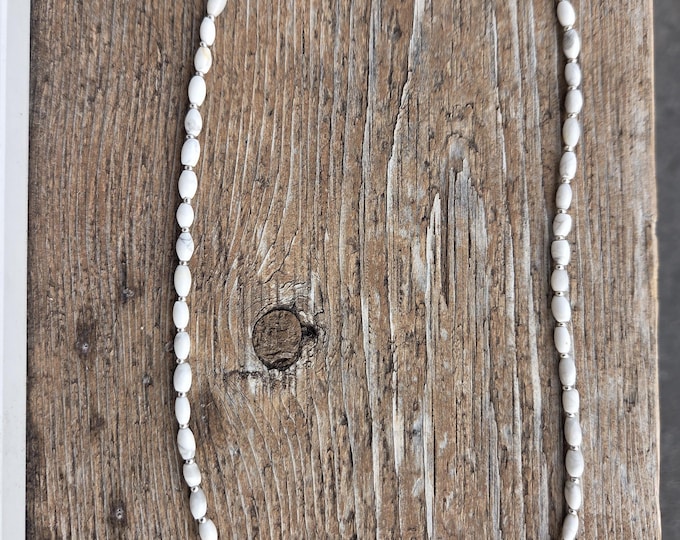 HOWLITE Small Bead Necklace All Natural Semi-Precious Stones Healing Metaphysical