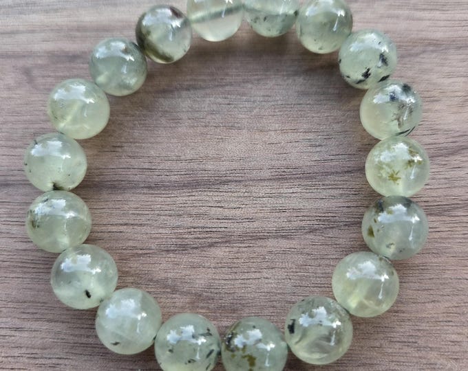 PREHNITE Chakra Stretch Bracelet All Natural Semi-Precious Stones Healing Metaphysical
