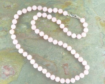 ROSE QUARTZ CRYSTAL Chakra Necklace All Natural Semi-Precious Stones Healing Metaphysical