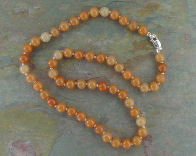 PEACH AVENTURINE Chakra Necklace All Natural Semi-Precious Stones Healing Metaphysical