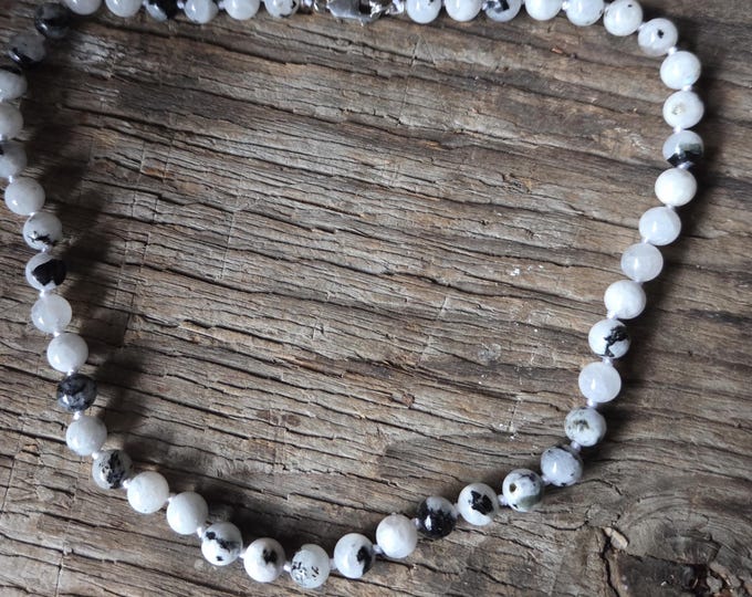 Moonstone (Rainbow) Chakra Necklace All Natural Semi-Precious Stones Healing Metaphysical