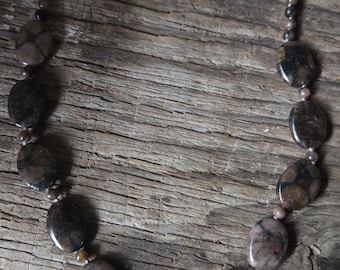 Chiastolite Necklace All Natural Semi-Precious Stones Healing Metaphysical