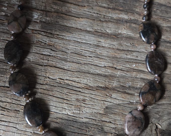Chiastolite Necklace All Natural Semi-Precious Stones Healing Metaphysical