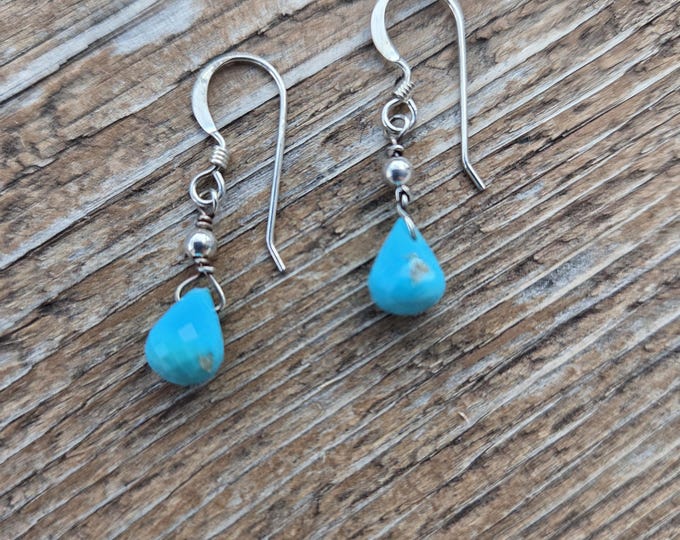 SLEEPING BEAUTY TURQUOISE (American) Gemstone Earrings Sterling Silver Natural Stone