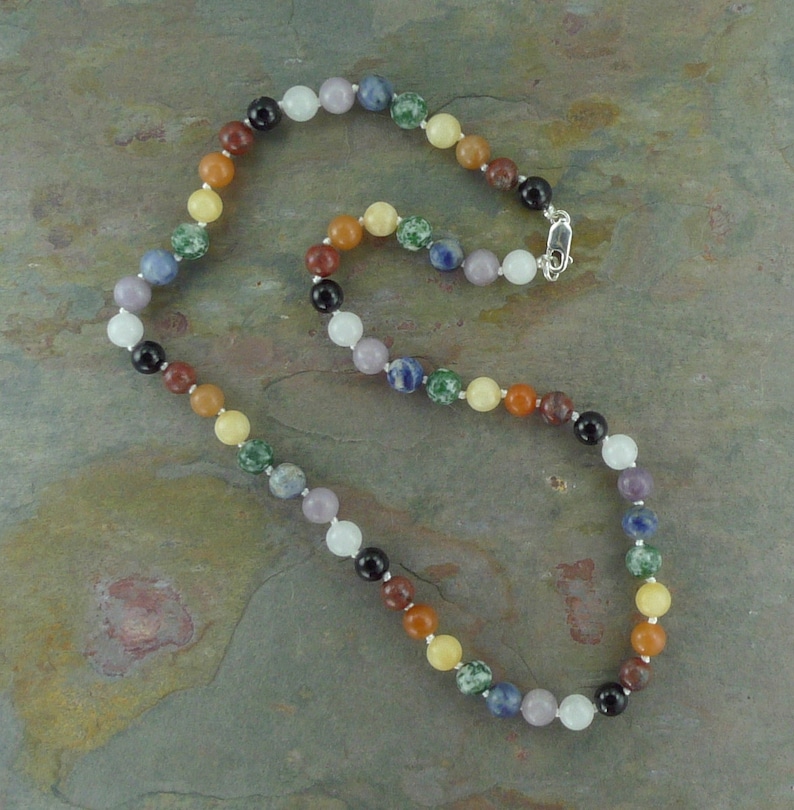 CHAKRA Necklace All Natural Semi-Precious Stones Healing Metaphysical image 1