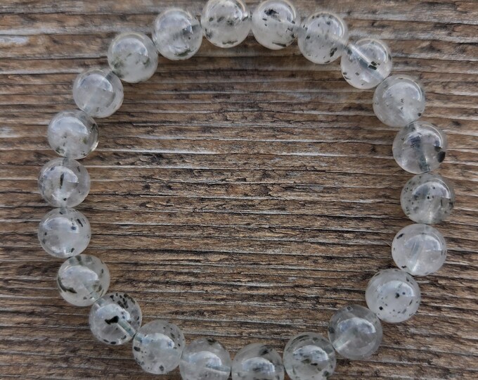 LODITE QUARTZ (Spotted) Chakra Stretch Bracelet All Natural Semi-Precious Stones Healing Metaphysical