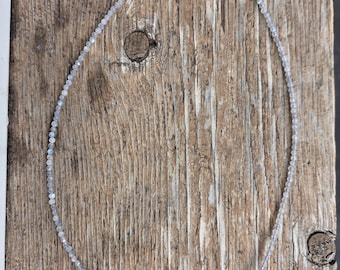 LABRADORITE TINY Small Bead Sterling Silver Necklace